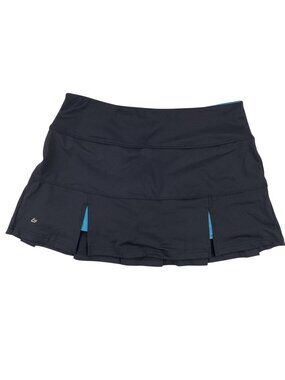 Vintage Bolle Womens Medium Pleats Golf Tennis Pickleball Core Skort Black Blue